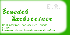 benedek marksteiner business card